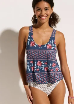 bonprix Nachhaltigere Materialien|Badeanzüge^Badeanzug in Tankini-Optik blau/rosa bedruckt