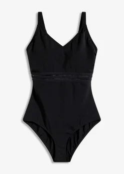 bonprix Nachhaltigere Materialien|Badeanzüge^Badeanzug mit transparentem Einsatz schwarz