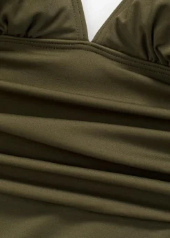 bonprix Nachhaltigere Materialien|Badeanzüge^Badeanzug mit V-Ausschnitt dunkeloliv
