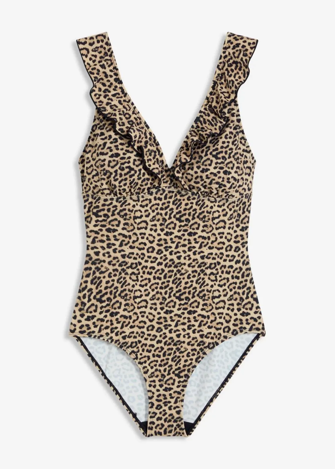 bonprix Nachhaltigere Materialien|Badeanzüge^Badeanzug mit Volants beige leo bedruckt