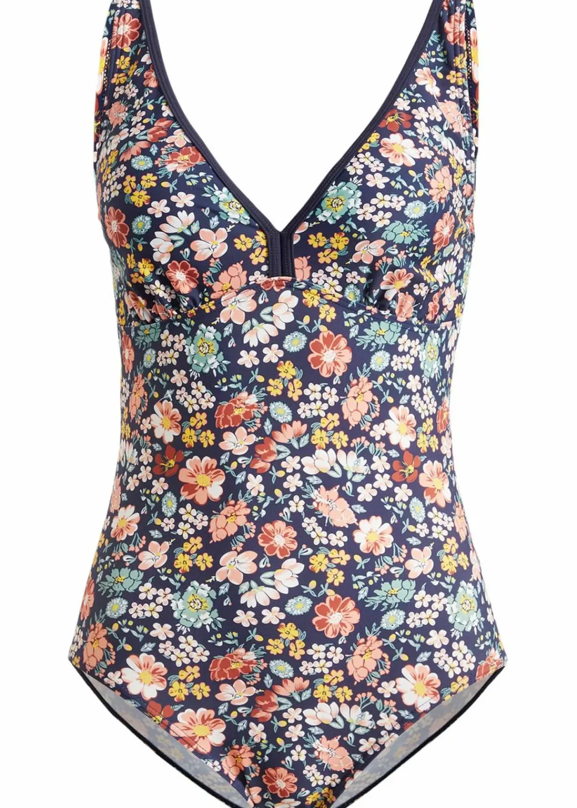 bonprix Nachhaltigere Materialien|Badeanzüge^Badeanzug schnelltrocknend dunkelblau floral