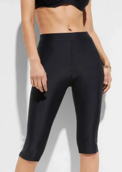 bonprix Nachhaltigere Materialien|Bedeckende Bademode^Badecaprihose mit elastischem Bund schwarz