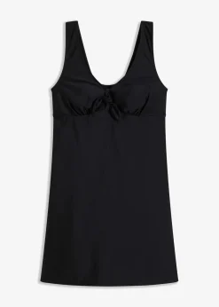 bonprix Nachhaltigere Materialien|Bedeckende Bademode^Badekleid mit breiten Trägern schwarz