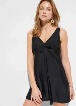 bonprix Nachhaltigere Materialien|Bedeckende Bademode^Badekleid mit breiten Trägern schwarz