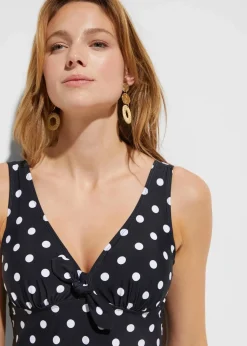 bonprix Nachhaltigere Materialien|Bademode·Bedeckende Bademode^Badekleid mit breiten Trägern schwarz / weiß gepunktet