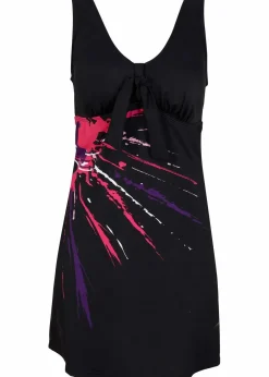bonprix Nachhaltigere Materialien|Badekleider^Badekleid mit breiten Trägern schwarz graphisch