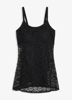 bonprix Nachhaltigere Materialien|Bedeckende Bademode^Badekleid mit Spitze schwarz