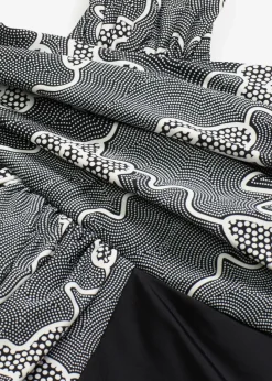 bonprix Nachhaltigere Materialien|Badekleider^Badekleid mit Wickel-Optik schwarz bedruckt