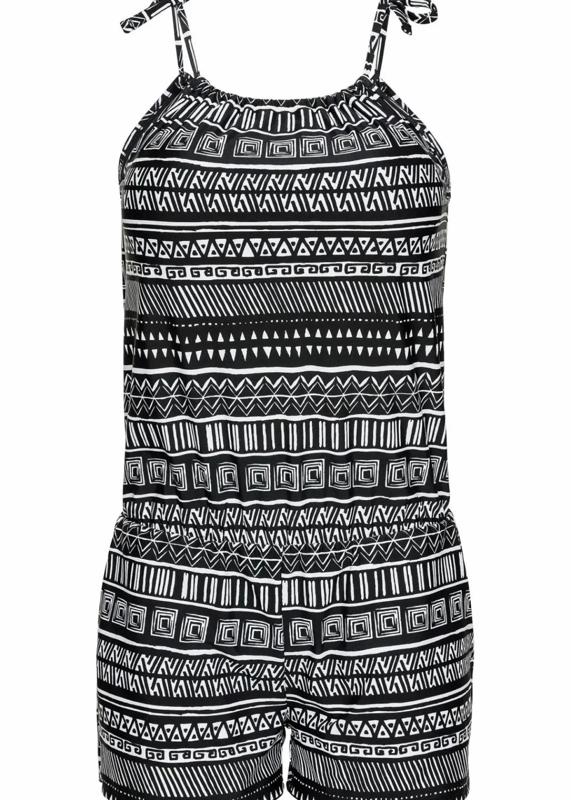 bonprix Nachhaltigere Materialien|Bedeckende Bademode^Badeoverall schwarz/weiß gemustert