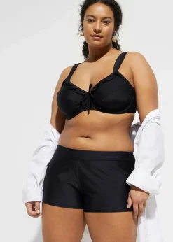 bonprix Nachhaltigere Materialien|Bedeckende Bademode^Badeshorts mit Innenslip schwarz