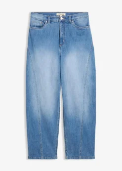 bonprix Jeans|Bekleidung·Shirts & Tops^Baggy-Jeans High Waist hellblau denim used