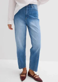 bonprix Jeans|Bekleidung·Shirts & Tops^Baggy-Jeans High Waist hellblau denim used