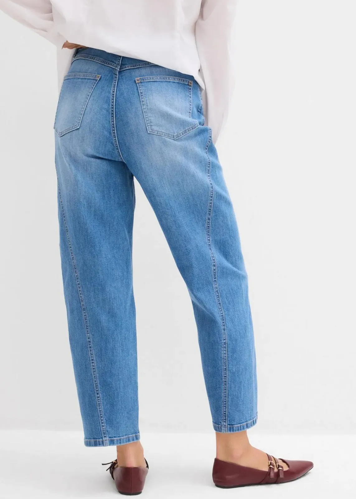 bonprix Jeans|Bekleidung·Shirts & Tops^Baggy-Jeans High Waist hellblau denim used
