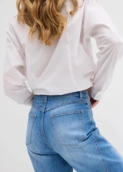 bonprix Jeans|Bekleidung·Shirts & Tops^Baggy-Jeans High Waist hellblau denim used