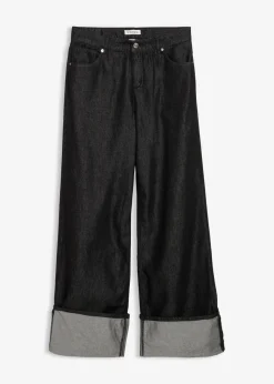 bonprix Kurzgrößen|Bekleidung·Shirts & Tops^Baggy-Jeans Mid Waist schwarz denim
