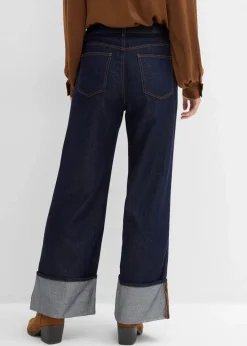 bonprix Jeans|Kurzgrößen^Baggy-Jeans Mid Waist tiefblau denim ungewaschen