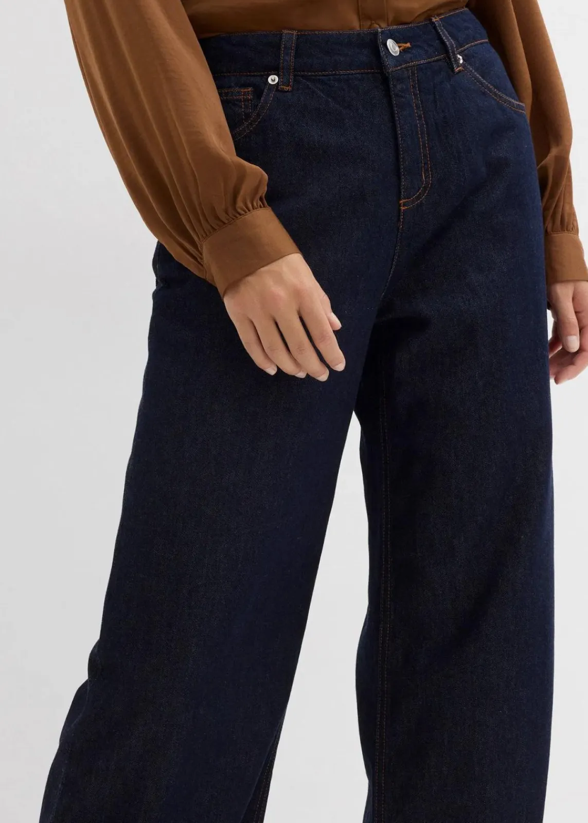 bonprix Jeans|Kurzgrößen^Baggy-Jeans Mid Waist tiefblau denim ungewaschen