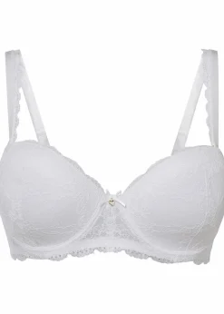 bonprix Wäsche·Dessous|Wäsche·Große Cups D-H^Balconette BH mit abnehmbaren Trägern weiß