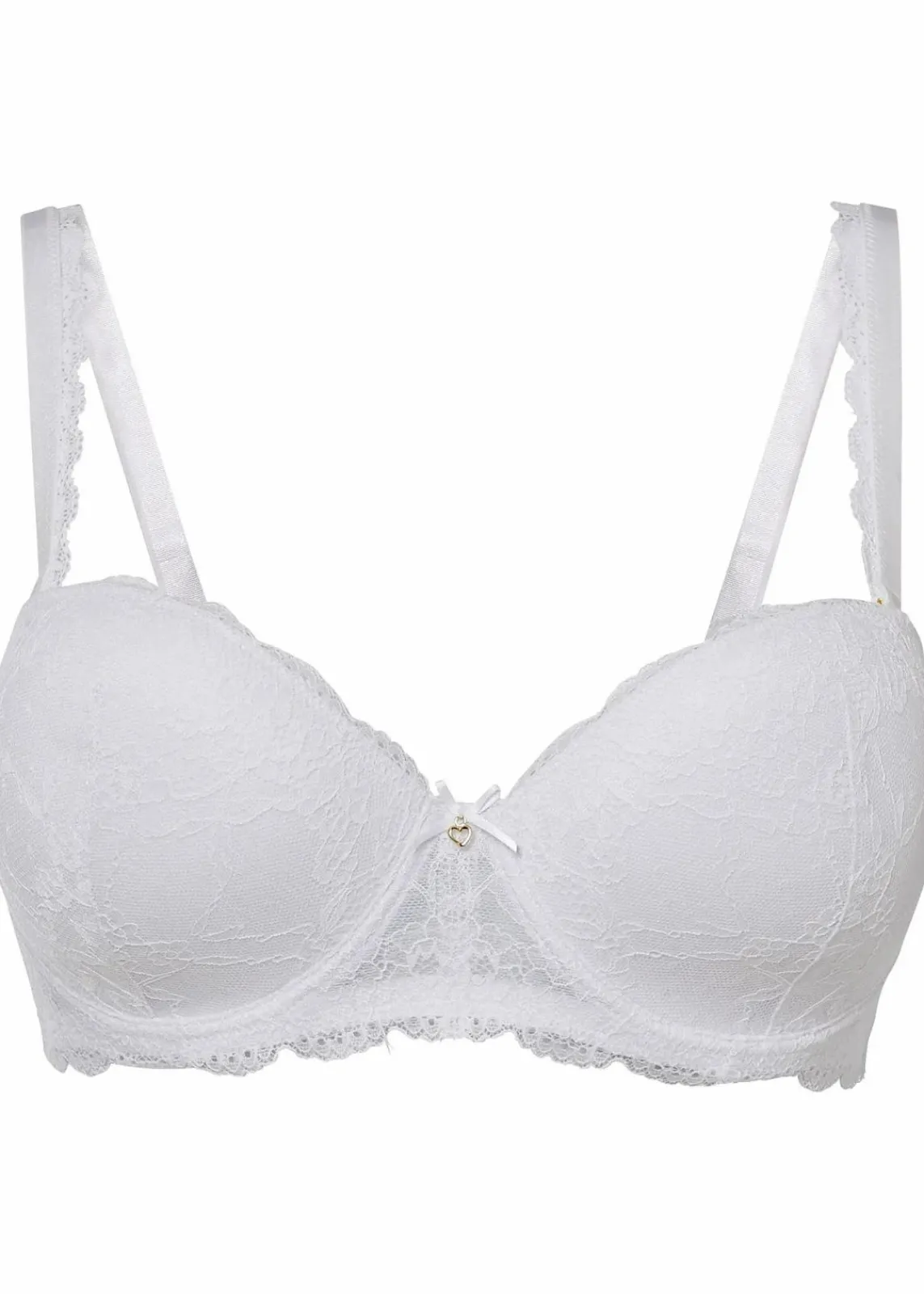 bonprix Wäsche·Dessous|Wäsche·Große Cups D-H^Balconette BH mit abnehmbaren Trägern weiß