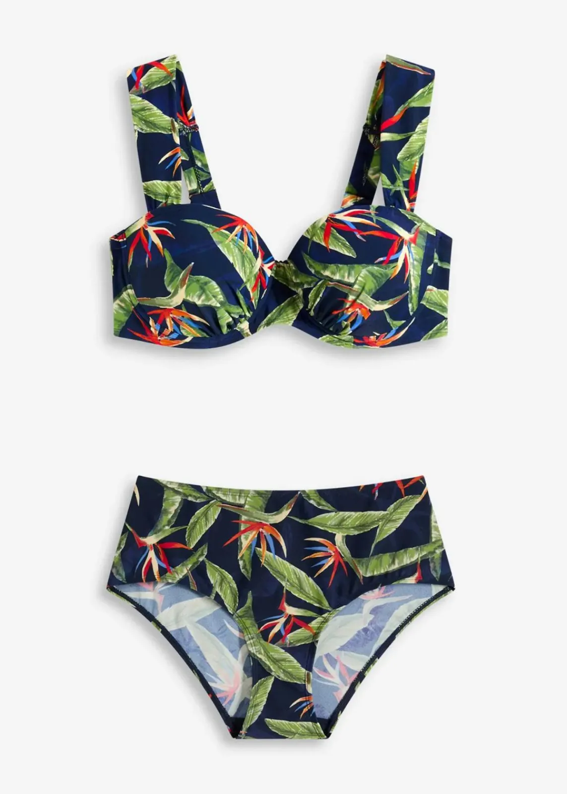 bonprix Große Cups D-F|Nachhaltigere Materialien^Balconette Bikini (2-tlg.Set) dunkelblau floral