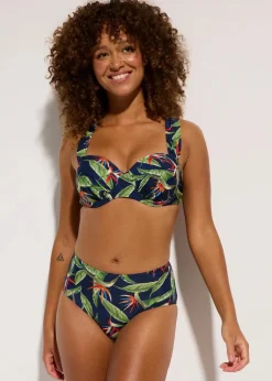 bonprix Große Cups D-F|Nachhaltigere Materialien^Balconette Bikini (2-tlg.Set) dunkelblau floral