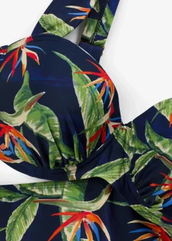 bonprix Große Cups D-F|Nachhaltigere Materialien^Balconette Bikini (2-tlg.Set) dunkelblau floral