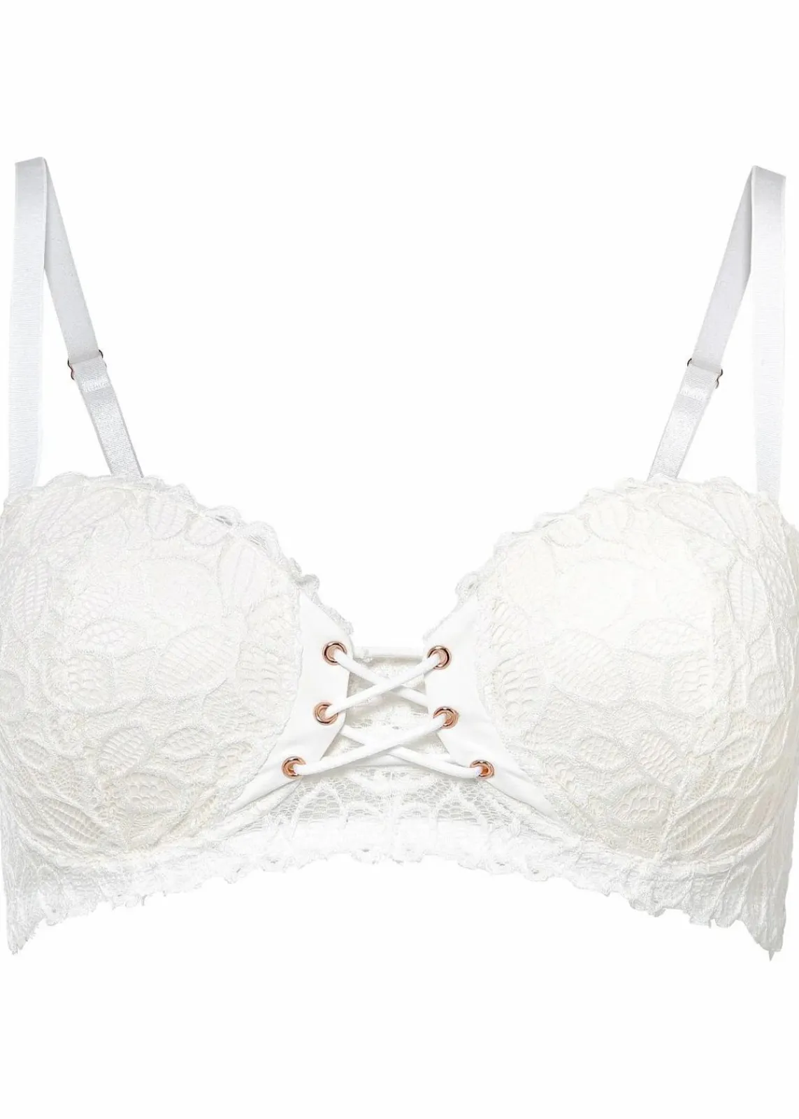 bonprix Große Cups D-H|Nachhaltigere Materialien^Balconette-BH aus feiner Spitze weiß
