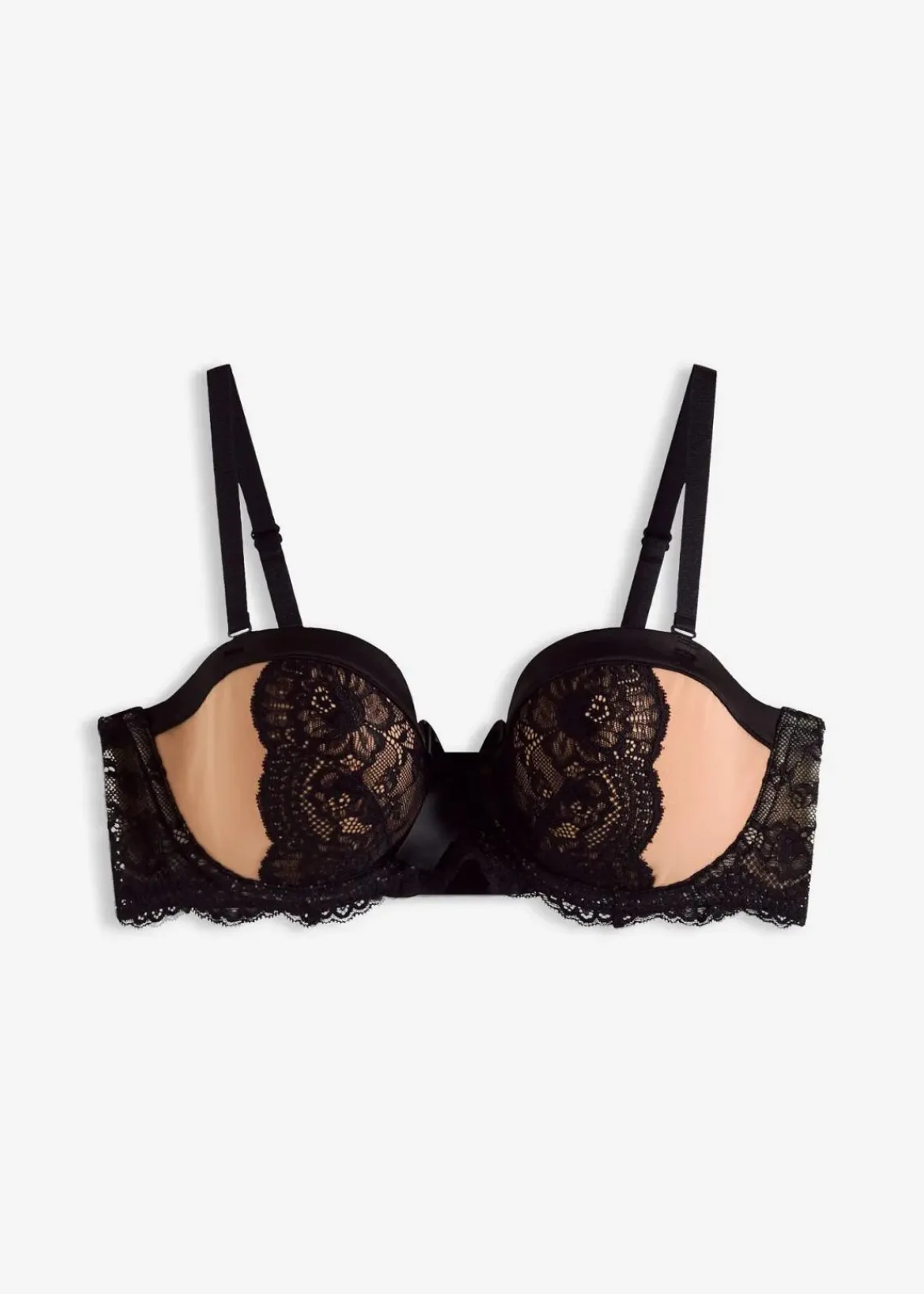bonprix Bhs|Dessous^Balconette-BH aus zarter Spitze schwarz