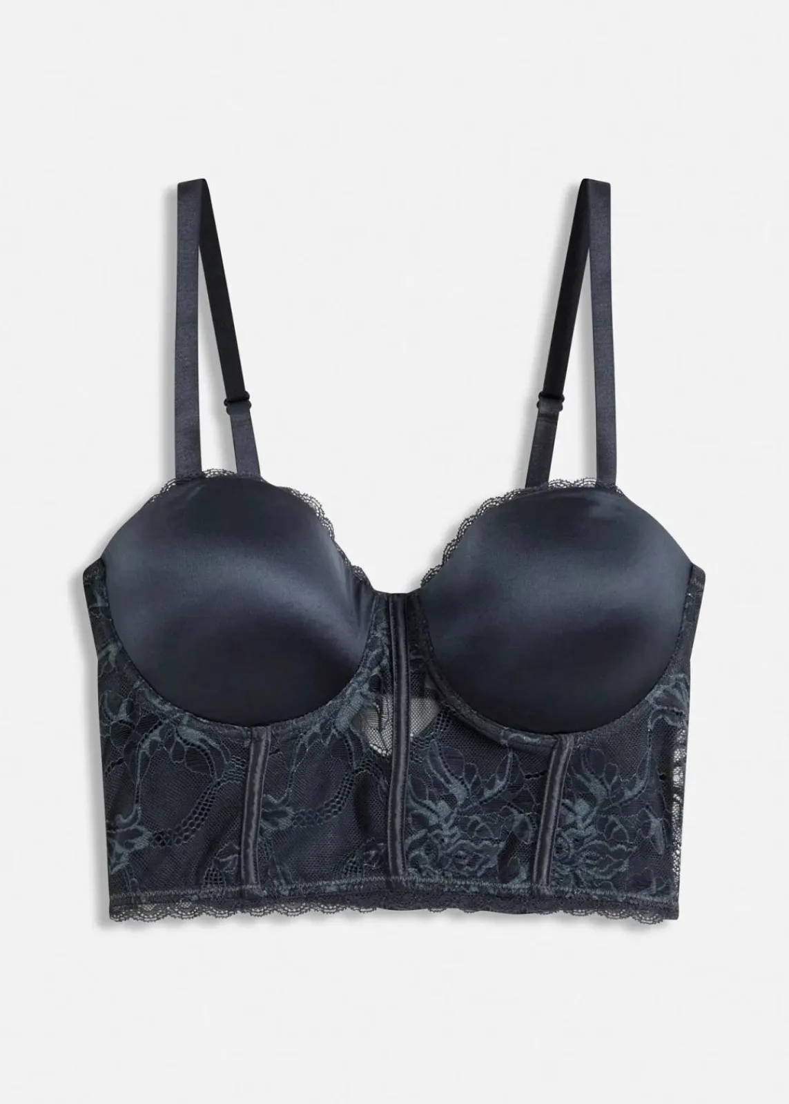 bonprix Bhs|Dessous^Balconette-BH mit feiner Spitze und Glanzeffekt intensivblau