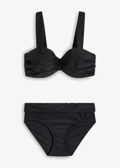 bonprix Große Cups D-F|Nachhaltigere Materialien^Balconette-Bikini mit gepolsterten Trägern (2-tlg.Set) schwarz