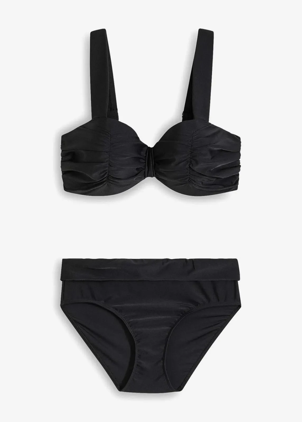 bonprix Große Cups D-F|Nachhaltigere Materialien^Balconette-Bikini mit gepolsterten Trägern (2-tlg.Set) schwarz