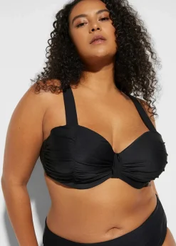 bonprix Große Cups D-F|Nachhaltigere Materialien^Balconette-Bikini mit gepolsterten Trägern (2-tlg.Set) schwarz