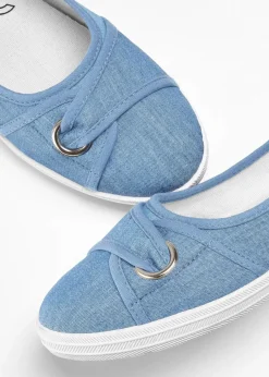 bonprix Sommerschuhe^Ballerinas aus Baumwoll-Canvas jeansblau