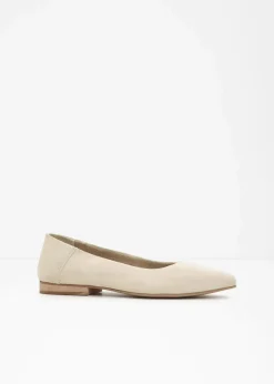 bonprix Sommerschuhe|Premium^Ballerinas aus Leder hellsand