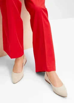 bonprix Sommerschuhe|Premium^Ballerinas aus Leder hellsand