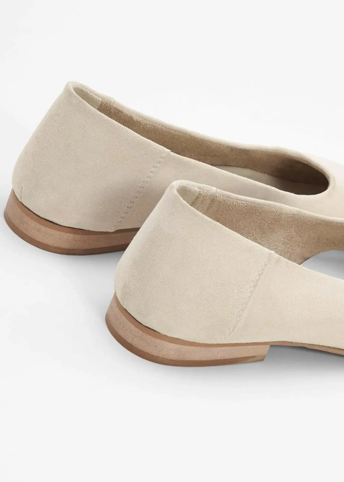 bonprix Sommerschuhe|Premium^Ballerinas aus Leder hellsand