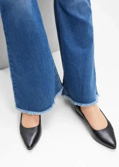 bonprix Sommerschuhe|Premium^Ballerinas aus Leder schwarz
