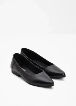bonprix Sommerschuhe|Premium^Ballerinas aus Leder schwarz