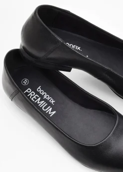 bonprix Sommerschuhe|Premium^Ballerinas aus Leder schwarz