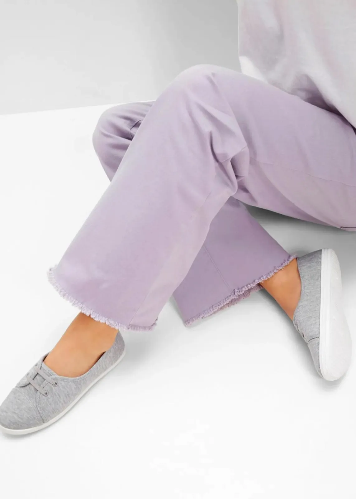bonprix Sommerschuhe^Ballerinas mit dekorativer Schnürung grau meliert