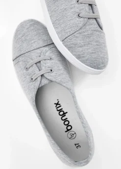 bonprix Sommerschuhe^Ballerinas mit dekorativer Schnürung grau meliert