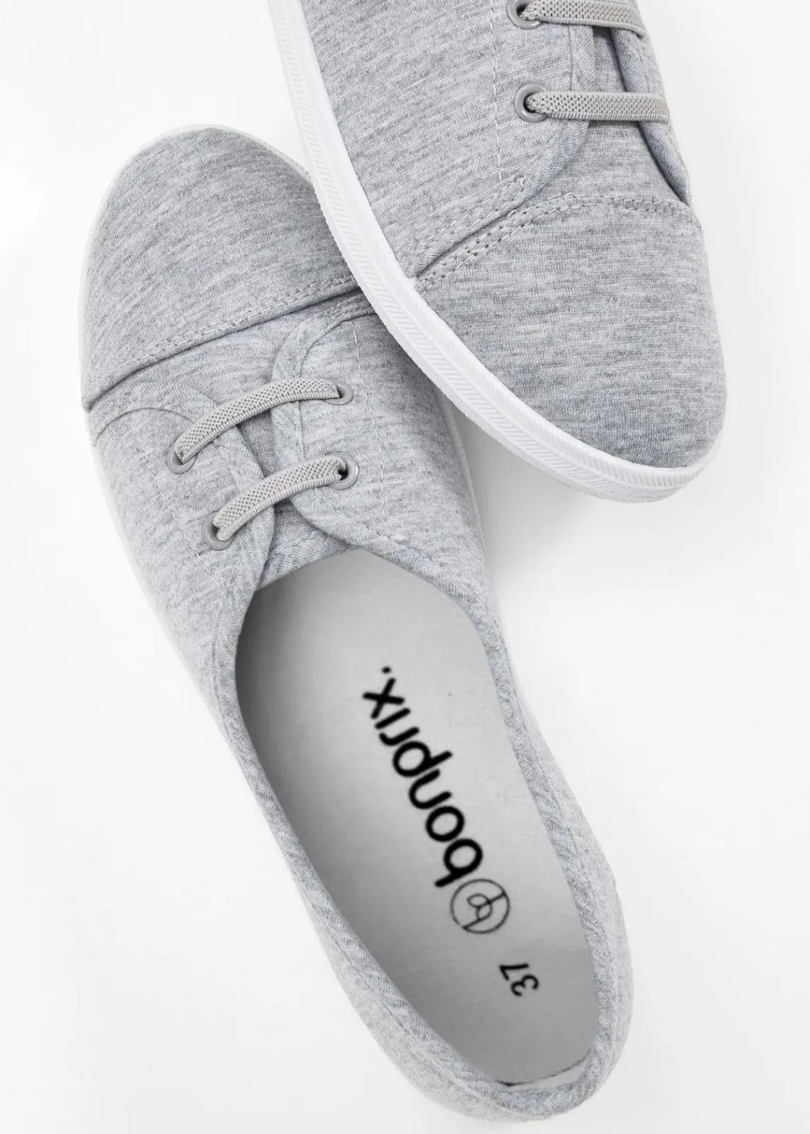bonprix Sommerschuhe^Ballerinas mit dekorativer Schnürung grau meliert