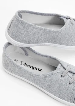 bonprix Sommerschuhe^Ballerinas mit dekorativer Schnürung grau meliert