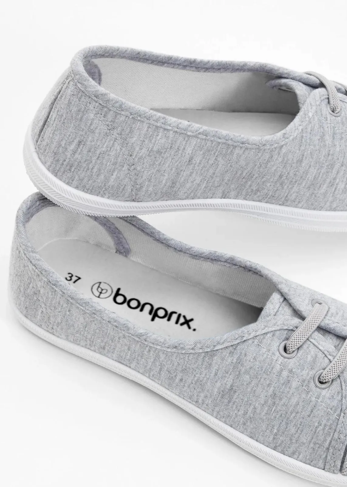 bonprix Sommerschuhe^Ballerinas mit dekorativer Schnürung grau meliert