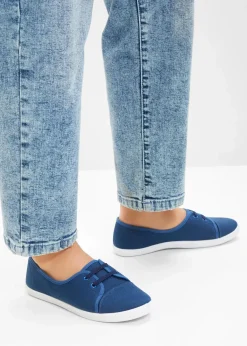 bonprix Sommerschuhe^Ballerinas mit dekorativer Schnürung dunkelblau