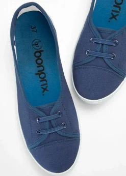 bonprix Sommerschuhe^Ballerinas mit dekorativer Schnürung dunkelblau