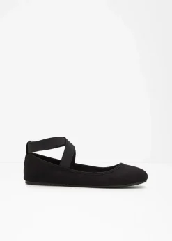 bonprix Sommerschuhe|Schuhe & Accessoires In Spezialgrößen·Schuhe In Übergröße^Ballerinas mit elastischen Riemen schwarz