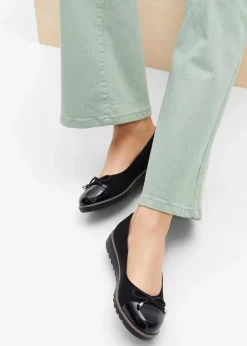 bonprix Sommerschuhe^Ballerinas mit gepolsterter Innensohle schwarz