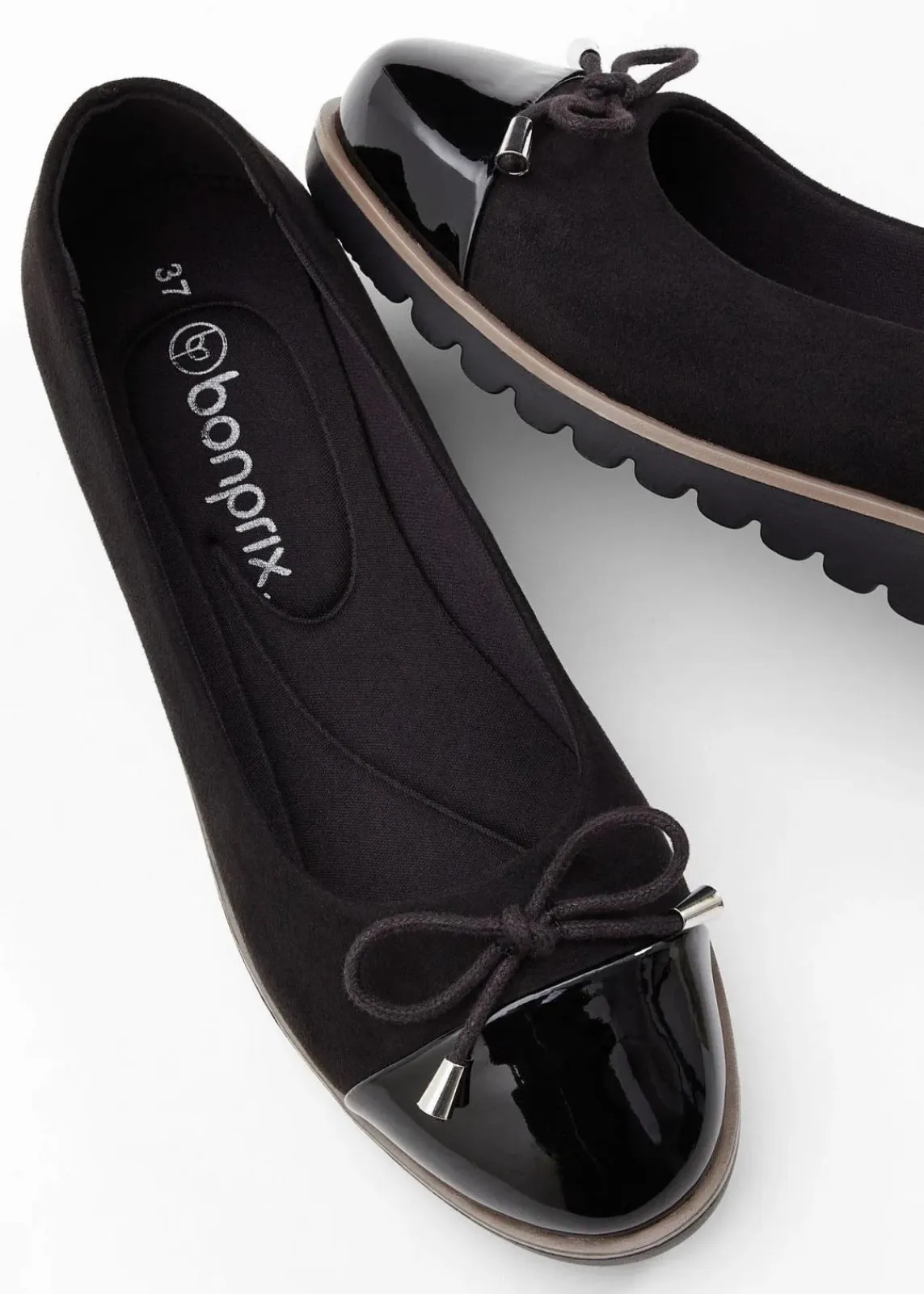 bonprix Sommerschuhe^Ballerinas mit gepolsterter Innensohle schwarz