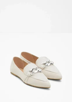 bonprix Sommerschuhe^Ballerinas mit Kette beige